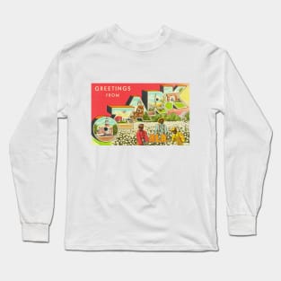 Greetings from Ozark Alabama - Vintage Large Letter Postcard Long Sleeve T-Shirt